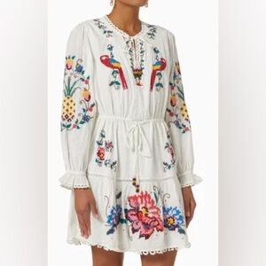 FARM Rio Embroidered White Mini Dress